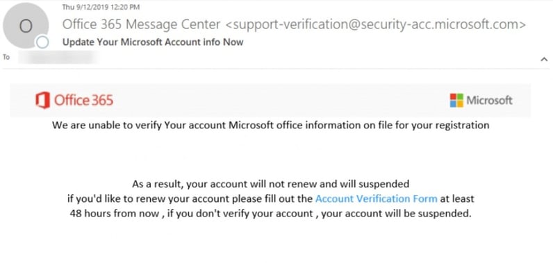 fake O365 request
